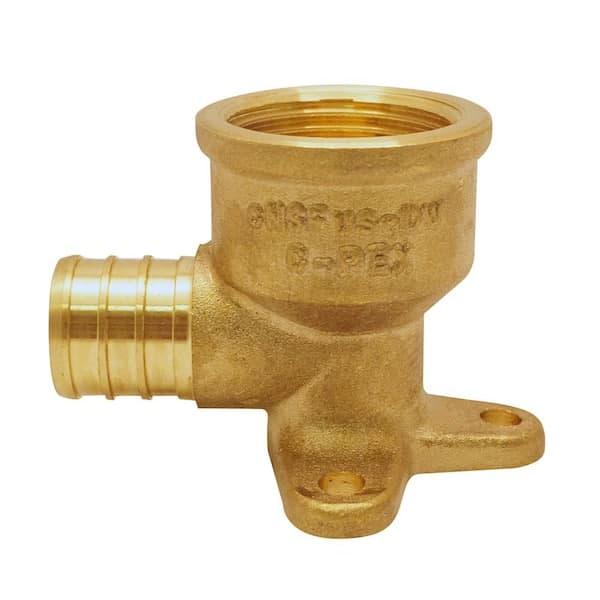 Apollo 1/2 in. Brass PEX-B Barb x 1/2 in. Female Pipe Thread Adapter 90-Degree Drop-Ear Elbow (2)