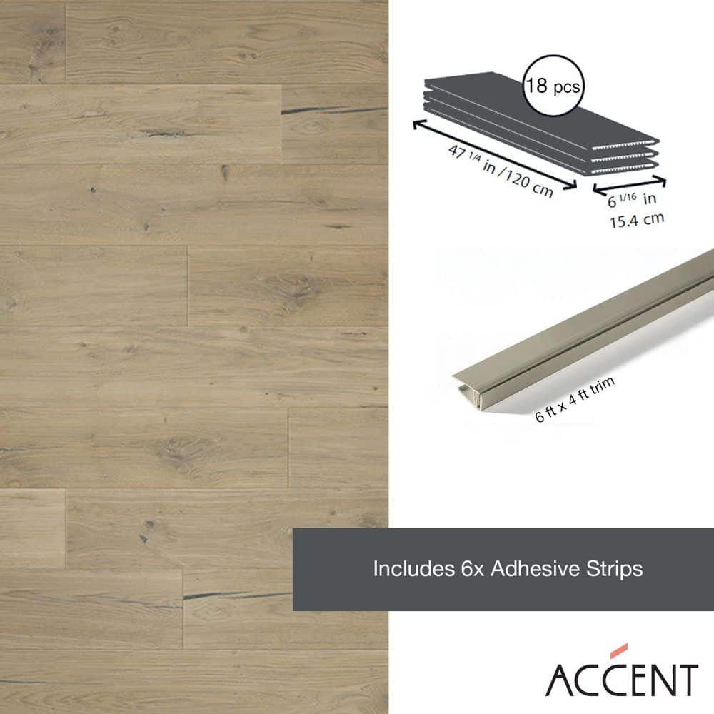 Grosfillex Accent Sherwood 1/4 in. x 1/2 ft. x 4 ft. Tan Resin Decorative Wall Paneling (18-Pack) (2)