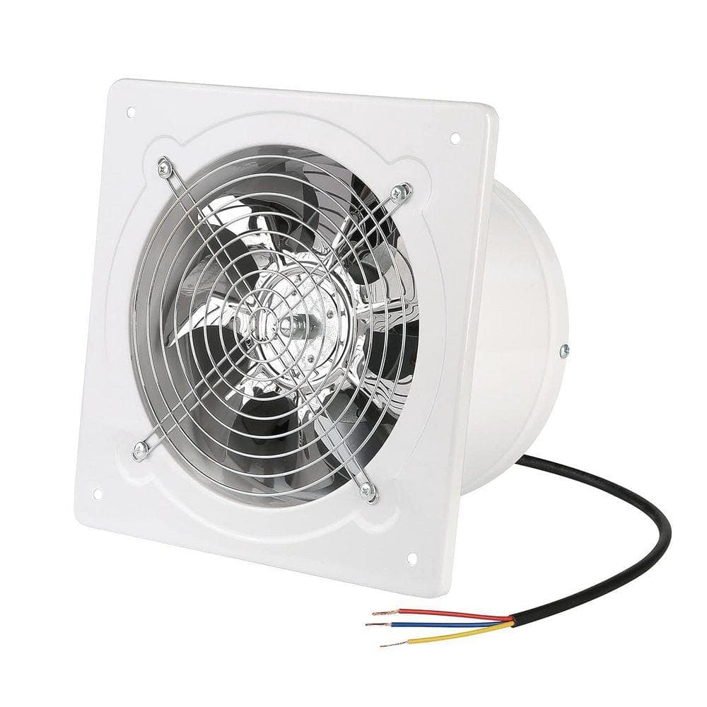 KIWDZFU 8 in. 500CFM 110V 7-Blades White Cast Iron Electric Powered Exhaust Attic Fan, Ventilation Fan for Kitchen or Bathroom
