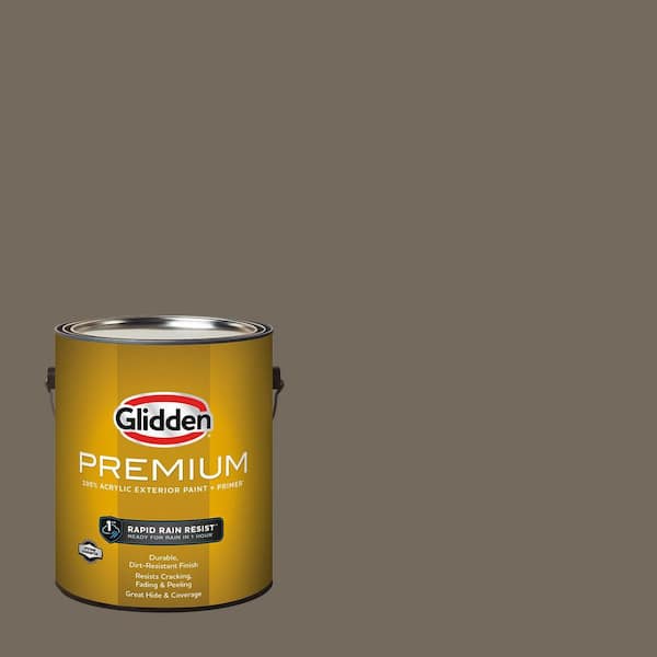 Glidden Premium 1 gal. PPG1022-6 Granite Flat Exterior Latex Paint (2)