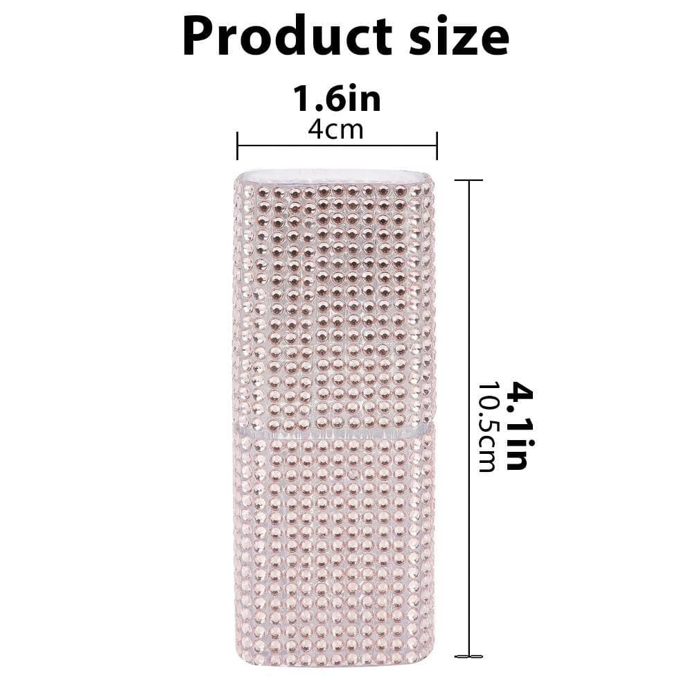 Unbranded Travel Cotton Swab Floss Holder Set Compact Diamond Inlay Plastic Box Pink Multicolor Bathroom Jars 2Pack (2)