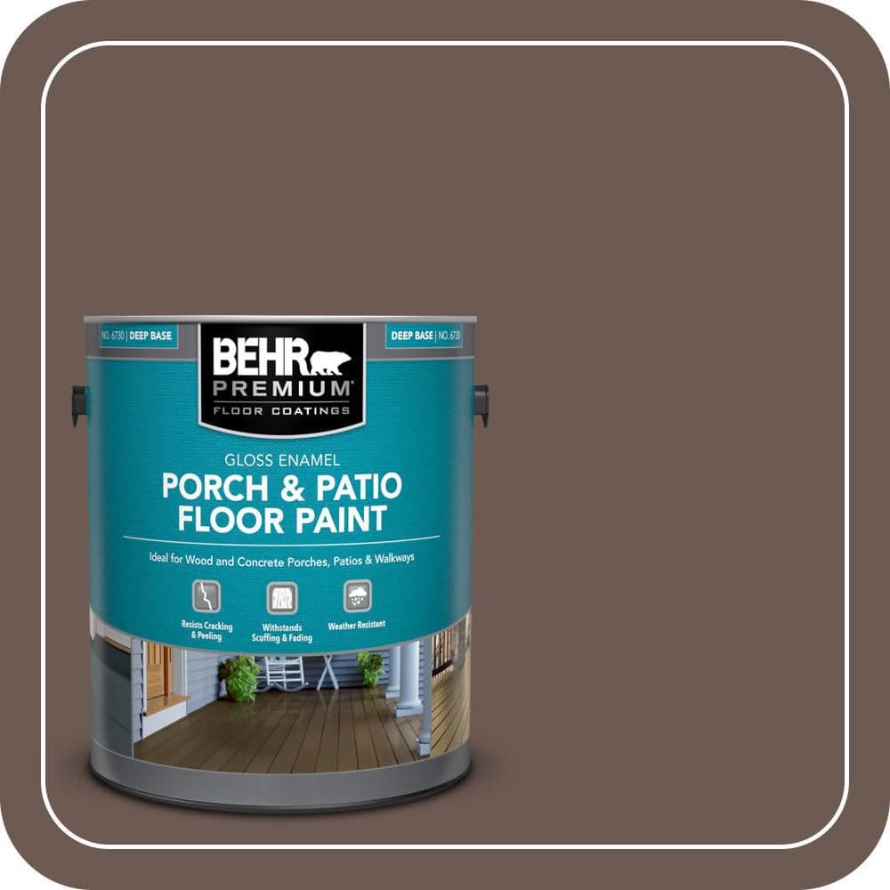 BEHR PREMIUM 1 gal. #N180-7 Oiled Teak Gloss Enamel Interior/Exterior Porch and Patio Floor Paint