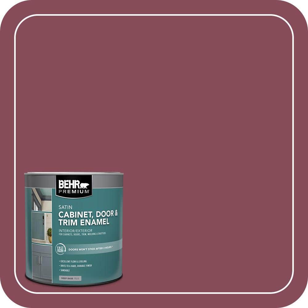 BEHR PREMIUM 1 qt. #MQ1-02 Wine Not Satin Enamel Interior/Exterior Cabinet, Door & Trim Paint (1)