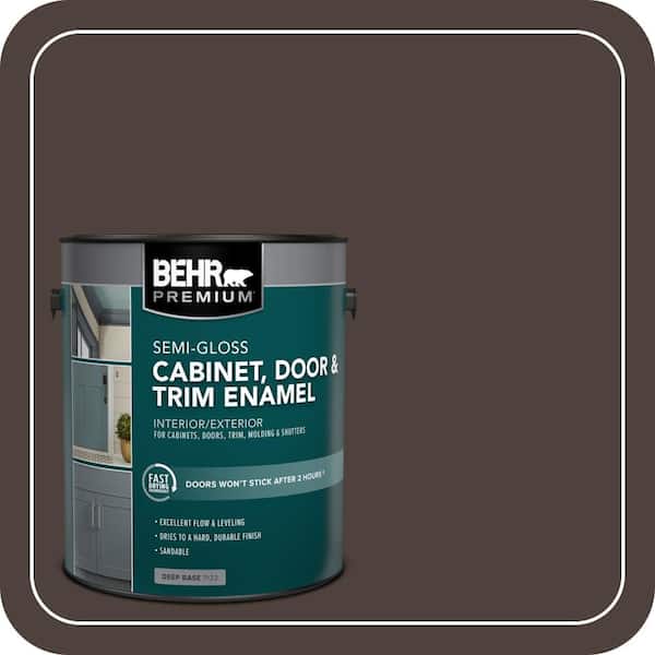 BEHR PREMIUM 1 gal. #MS-90 Deep Chocolate Semi-Gloss Enamel Interior/Exterior Cabinet, Door & Trim Paint (2)