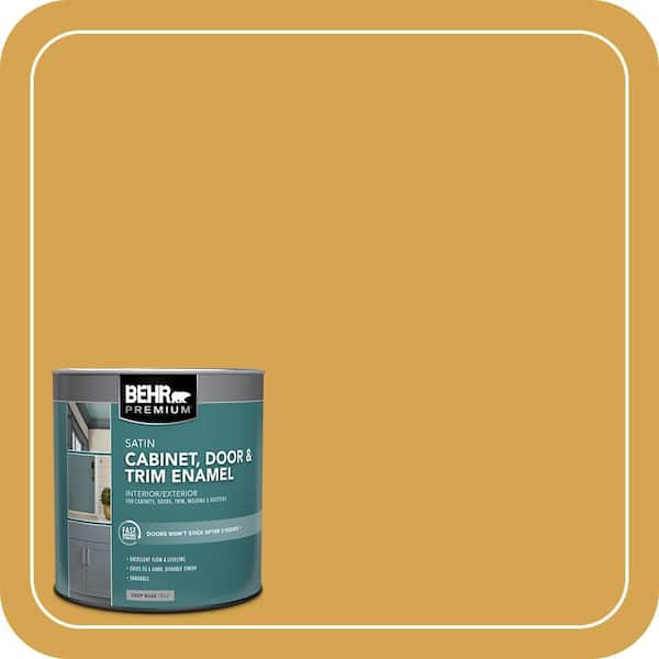 BEHR PREMIUM 1 qt. #M290-6 Plantain Chips Satin Enamel Interior/Exterior Cabinet, Door & Trim Paint (2)