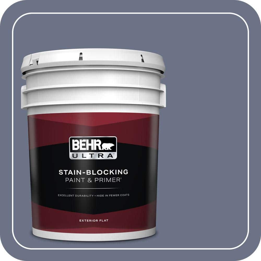 BEHR ULTRA 5 gal. #PPU16-17 Blue Aura Flat Exterior Paint & Primer