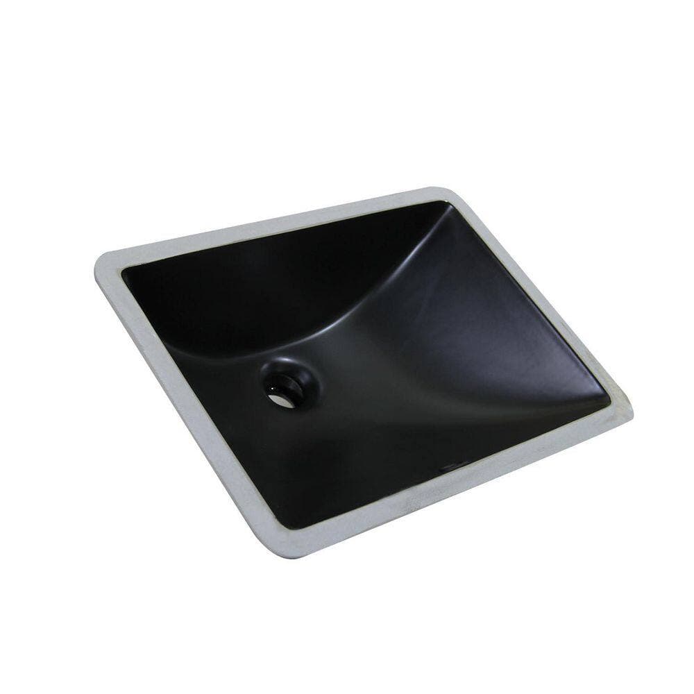 Yingze 18 in. Undermount Rectangular Bathroom Sink in Matte Black Porcelain (3)