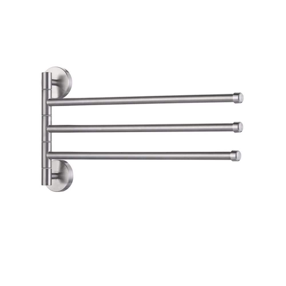 ALEASHA Wall Mounted Stainless Steel Swivel 3-Arm Towel Bars for Bathroom (1)