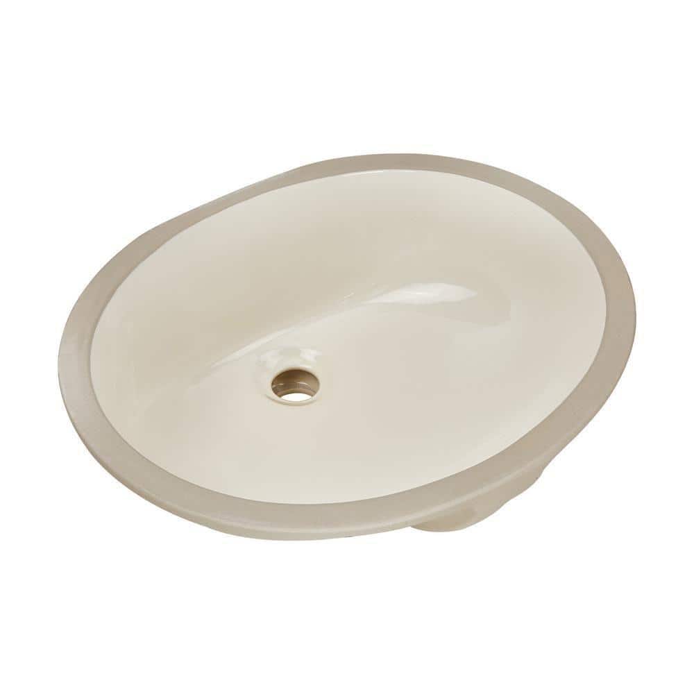 Wells Rhythm Series 19 in. Oval Undermount Single Bowl Bathroom Sink in Bisque (1)