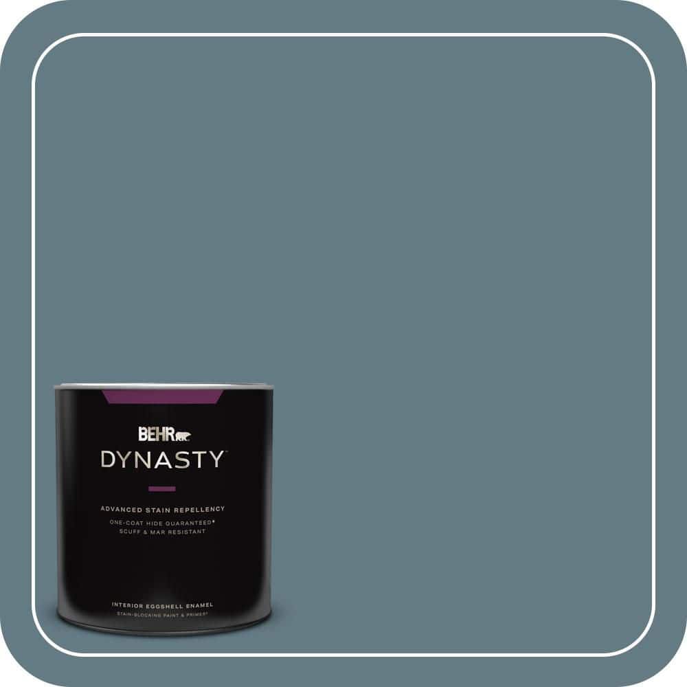 BEHR DYNASTY 1 qt. #540F-5 Smokey Blue Eggshell Enamel Interior Stain-Blocking Paint and Primer