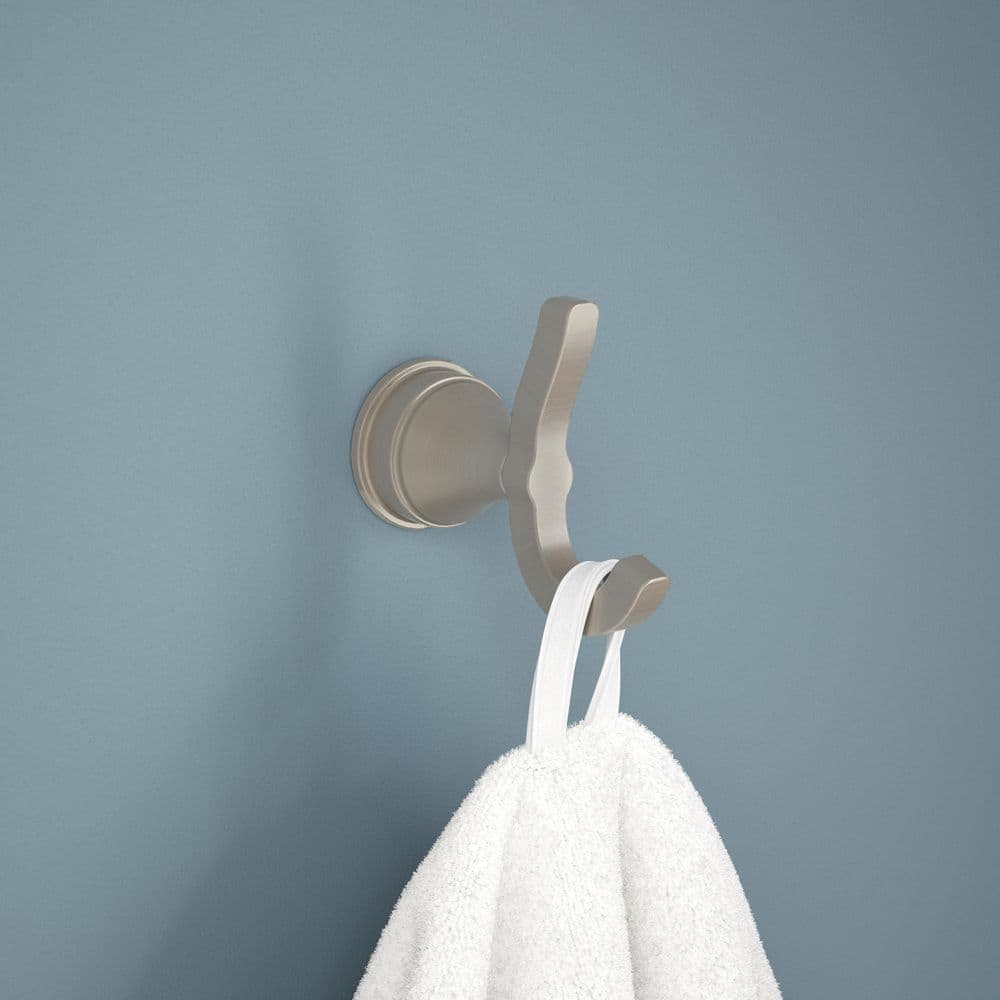 Delta Faryn J-Hook Double Robe/Towel Hook in Brushed Nickel (2)