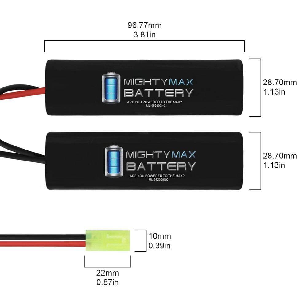 Mighty Max Battery 9.6V 2000mAh Replaces Cybergun Colt M4A1 Carbine Airsoft Rifle + Charger (3)