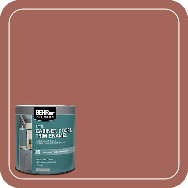 BEHR PREMIUM 1 qt. #HDC-CL-08 Sun Baked Earth Satin Enamel Interior/Exterior Cabinet, Door & Trim Paint (2)