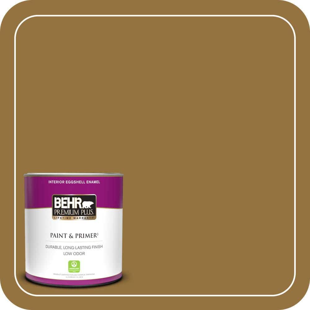 BEHR PREMIUM PLUS #330D-7 Sconce Gold Flat Low Odor & Primer (1)