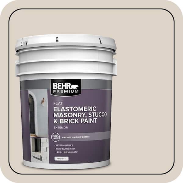BEHR PREMIUM 5 gal. #OR-W06 Coconut Ice Elastomeric Masonry, Stucco and Brick Exterior Paint (2)