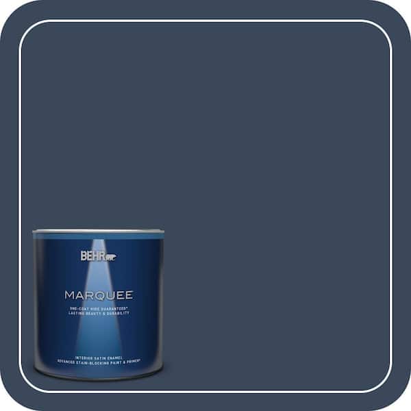 BEHR MARQUEE 1 qt. #M500-7 Very Navy Satin Enamel Interior Paint & Primer (2)