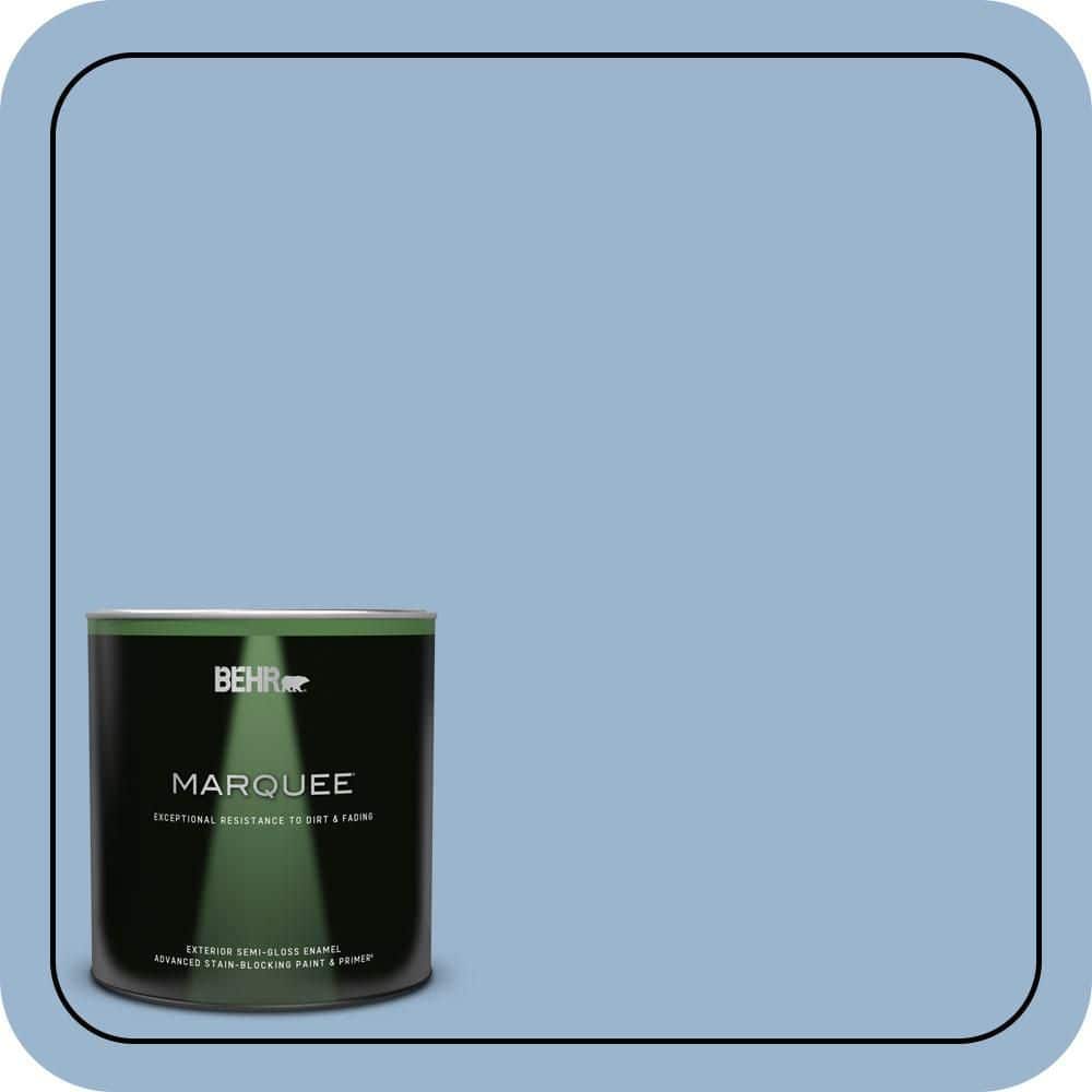 BEHR MARQUEE 1 qt. #PPU14-10 Blue Suede Semi-Gloss Enamel Exterior Paint & Primer