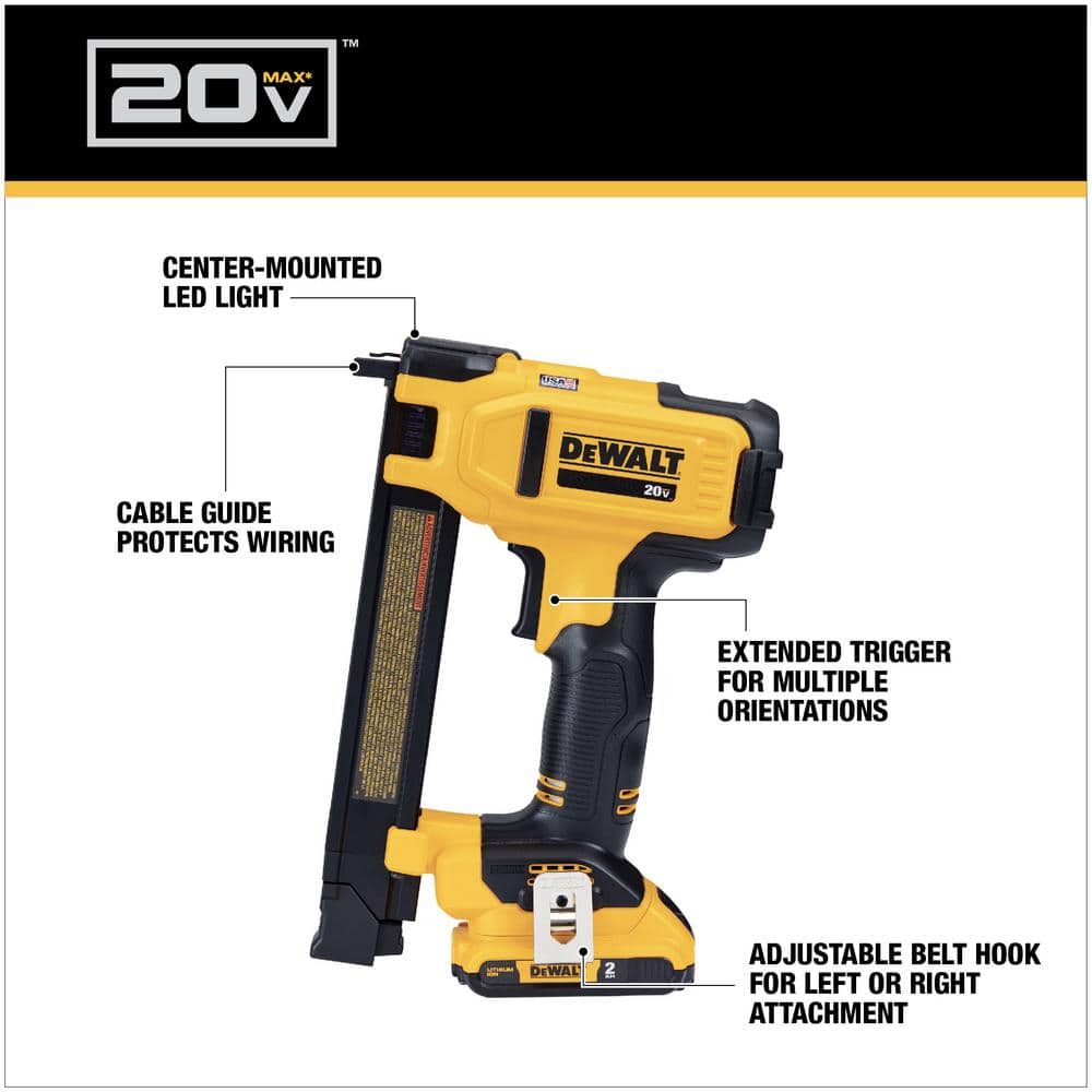 DEWALT 20-Volt MAX Lithium-Ion Cordless Cable Stapler with (2) 2. 0Ah Batteries Charger and Bag (3)