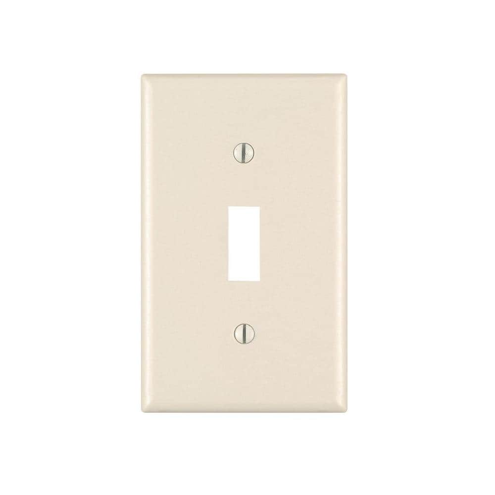 Leviton 1-Gang Light Almond Toggle Plastic Standard Wall Plate (1-Pack) 78001-T