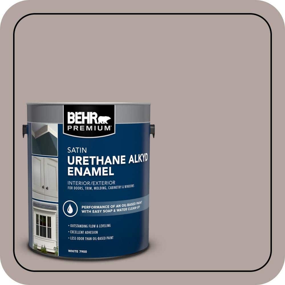 BEHR PREMIUM 1 gal. #780B-4 Slate Pebble Urethane Alkyd Satin Enamel Interior/Exterior Paint