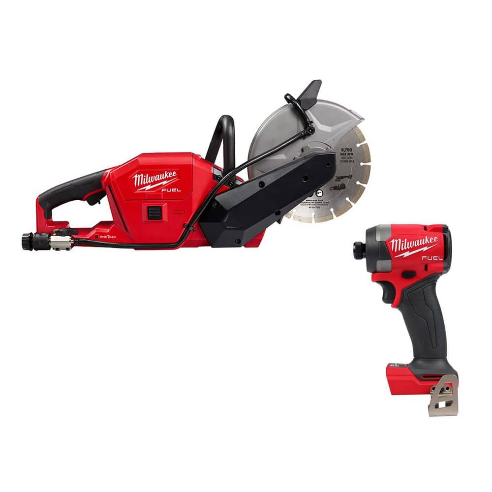Milwaukee M18 FUEL ONE-KEY 18V Lithium-Ion Brushless Cordless 9 in. Cut Off Saw w/ Impact Driver (1)