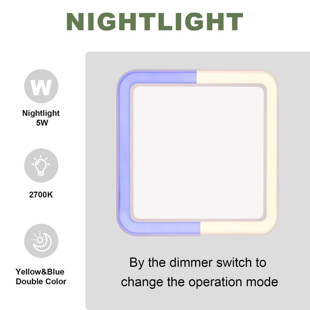 Akicon DC Bathroom Exhaust Fan Light, 50-80-100 CFM, 15-Watt Dimmable 3CCT LED Light with 2-Color Night Light, Square (4)