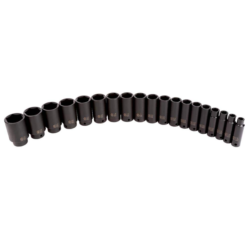 SUNEX TOOLS 1/2 in. Drive Deep SAE Impact Socket Set (19-Piece) (2)