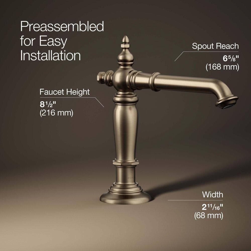 KOHLER Artifacts 6.625 in. Bathroom Sink Spout with Column Design in Vibrant Brushed Bronze (3)
