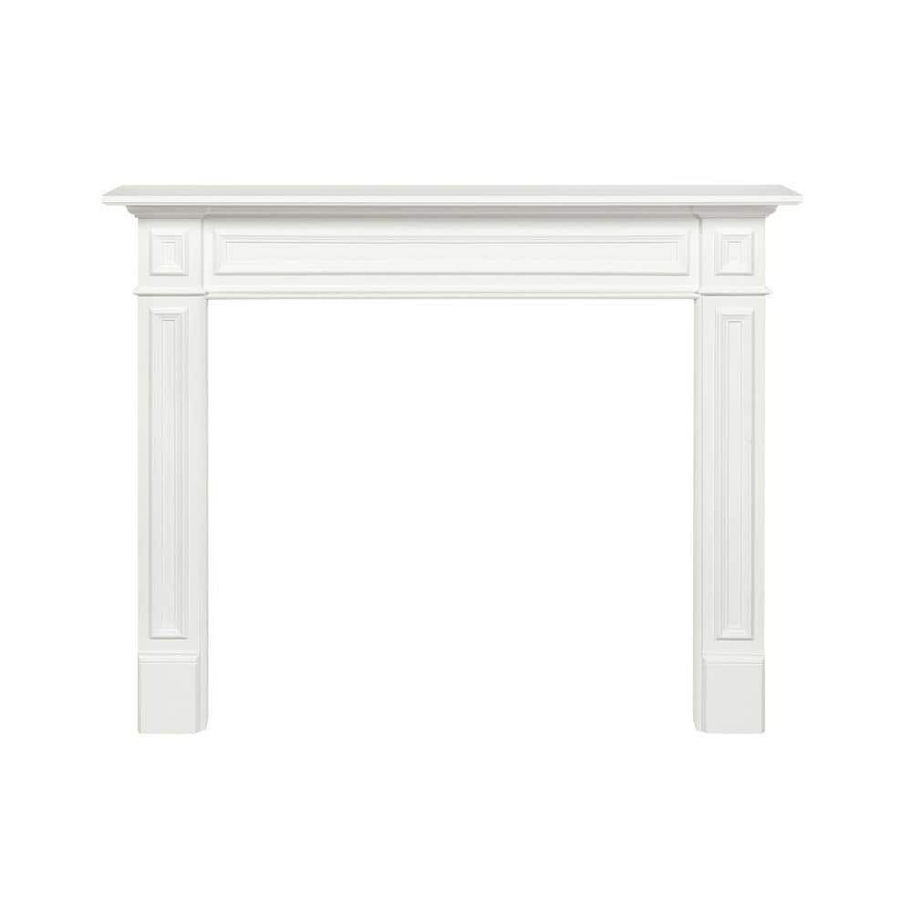 Pearl Mantels 48 in. x 42 in. Interior Opening Crisp White Full Surround Fireplace Mantel