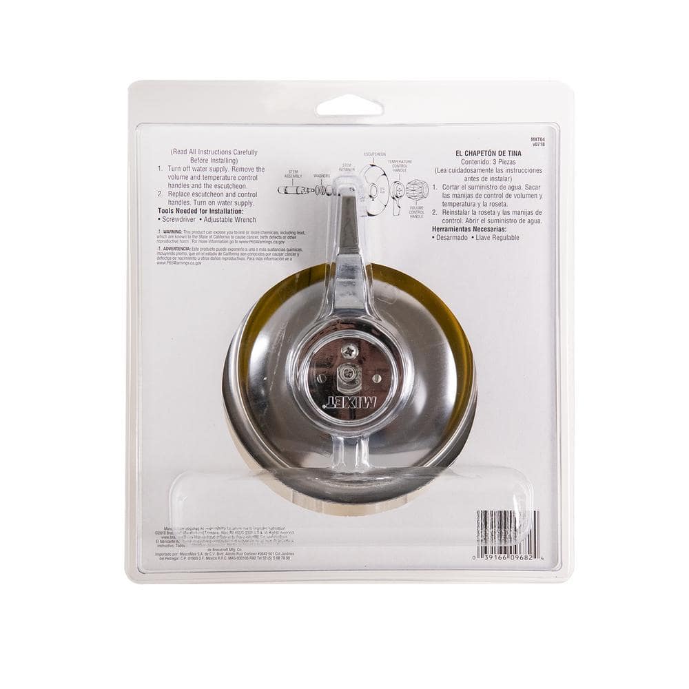 BrassCraft Deluxe 1-Handle Valve Trim Kit in Chrome for Mixet Faucets (Valve Not Included) (4)