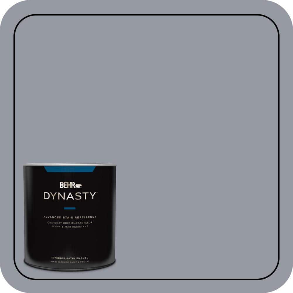 BEHR DYNASTY 1 qt. #N540-4 Silhouette One-Coat Hide Satin Enamel Interior Stain-Blocking Paint and Primer