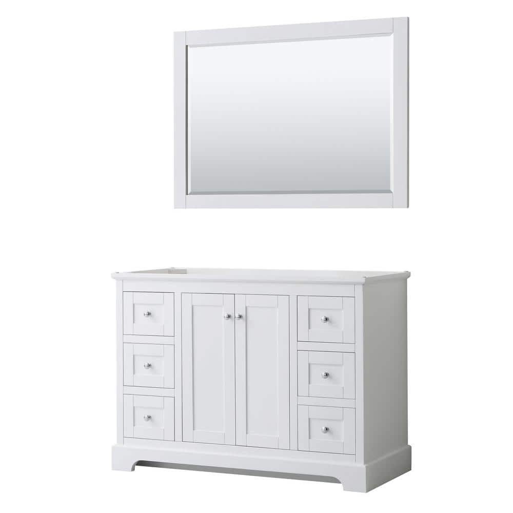 Wyndham Collection Avery 25 in. W 21.75 in. D Bathroom Vanity Cabinet Only with Mirror White