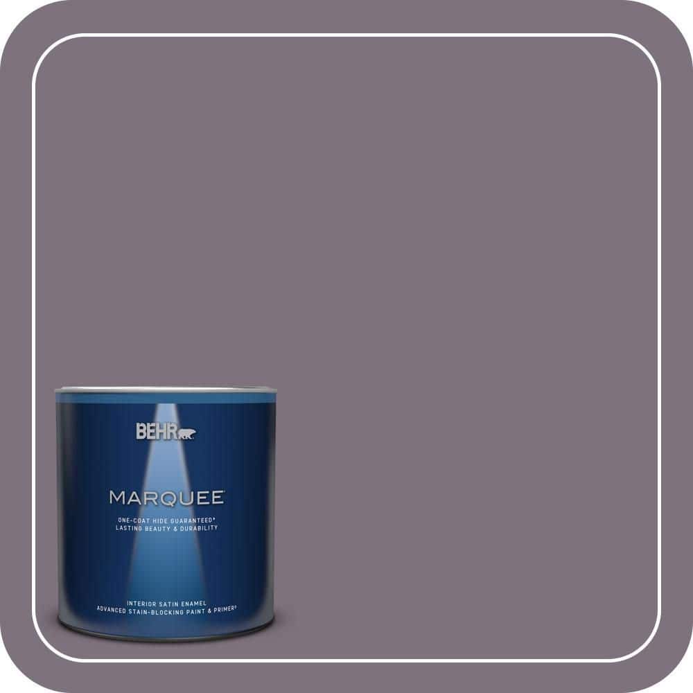 BEHR MARQUEE 1 qt. #N100-5 Plush Velvet One-Coat Hide Satin Enamel Interior Paint & Primer