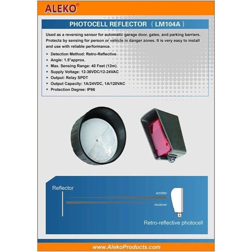 ALEKO Safety Photocell Infrared Photo Eye 5 in. x 4 in. Sensor for Garage and Gate Openers (2)