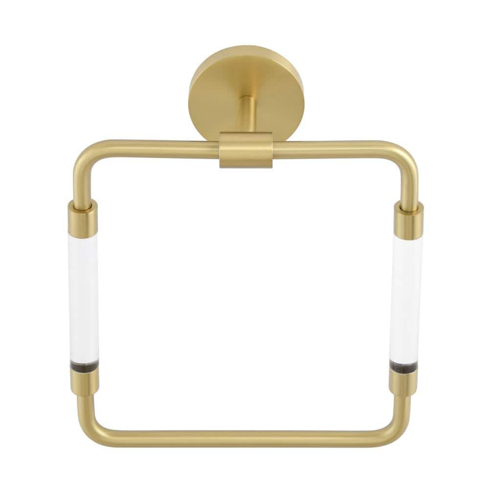 Swiss Madison Verre Wall Mounted Towel Ring in Acrylic Brushed Gold (1)
