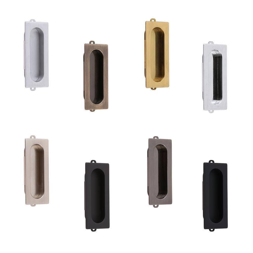 Unbranded Solid Brass Rectangular Flush Pull in Polished Brass (2)