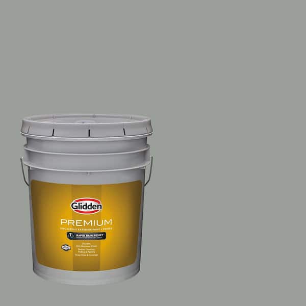 Glidden Premium 5 gal. PPG0994-5 Steel Curtain Flat Exterior Latex Paint (2)