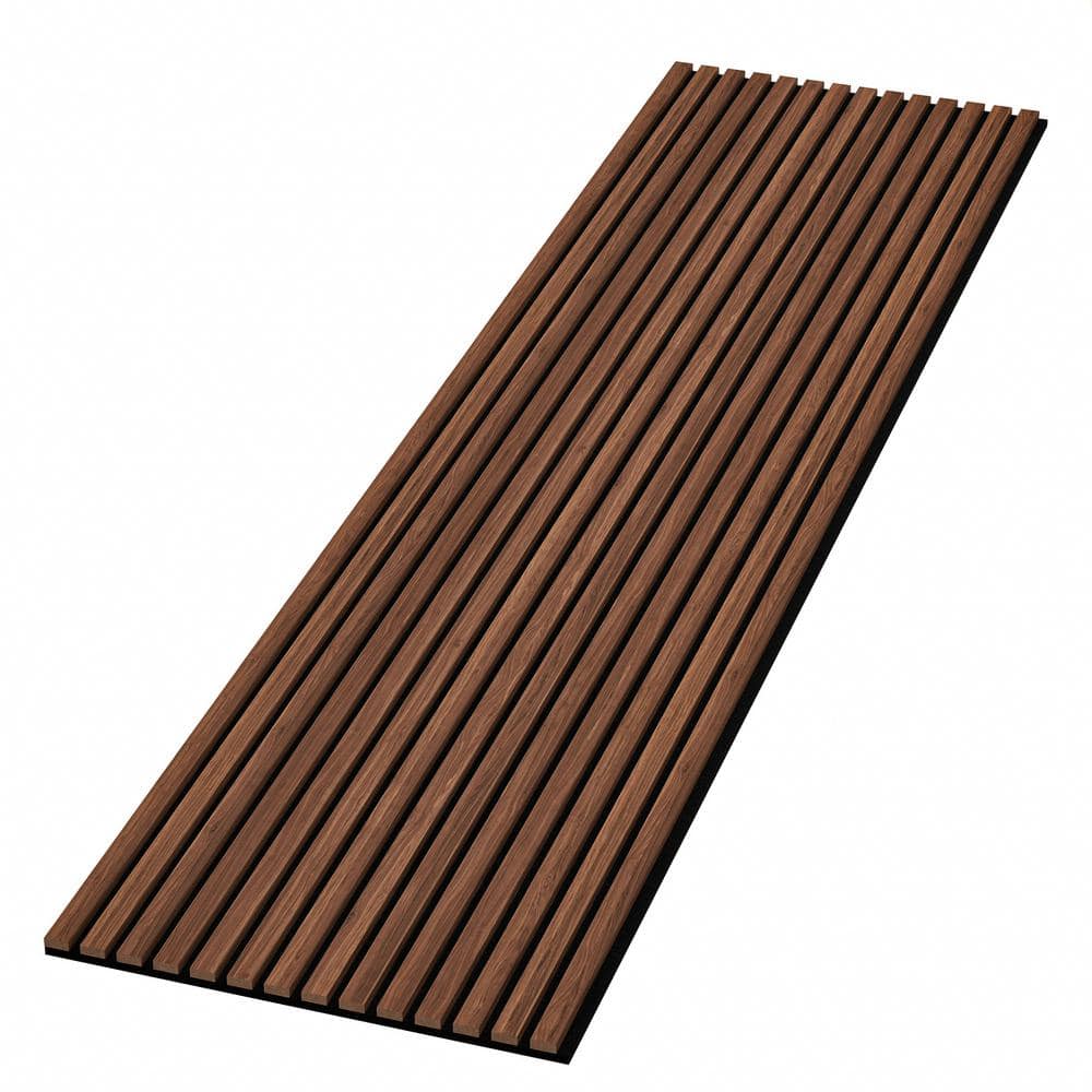 Ejoy 94 in. x 23.6 in x 0.8 in. Acoustic Vinyl Wall Cladding Siding Board in Dark Chestnut Color (Set of 30-Piece) (1)