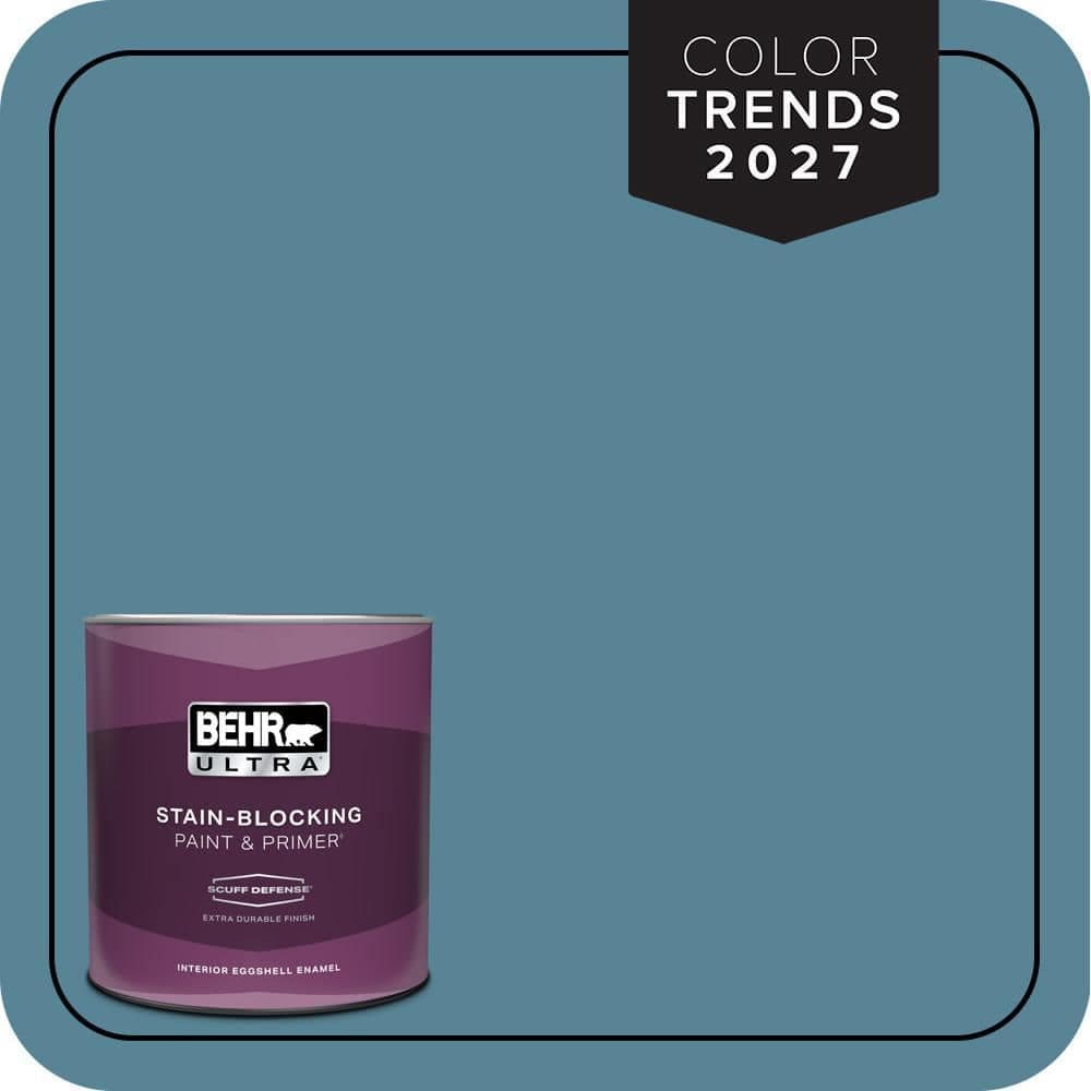 BEHR ULTRA 1 qt. #S480-5 Blue Moon Bay Extra Durable Eggshell Enamel Interior Paint & Primer