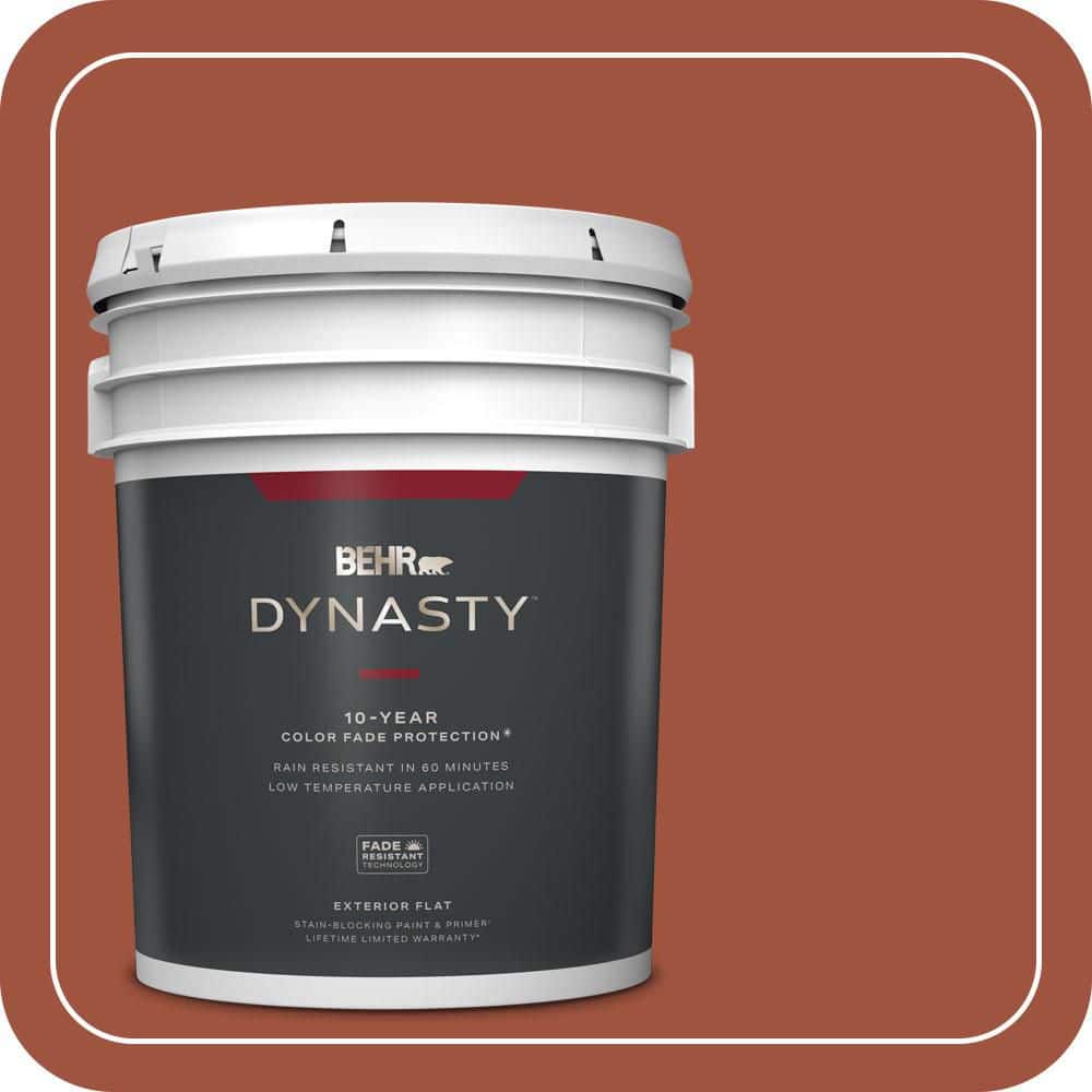 BEHR DYNASTY 5 gal. #MQ1-25 Kalahari Sunset Flat Exterior Stain-Blocking Paint & Primer