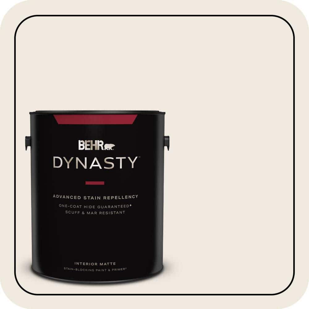 BEHR DYNASTY 1 gal. #720C-1 White Truffle Matte Interior Stain-Blocking Paint & Primer