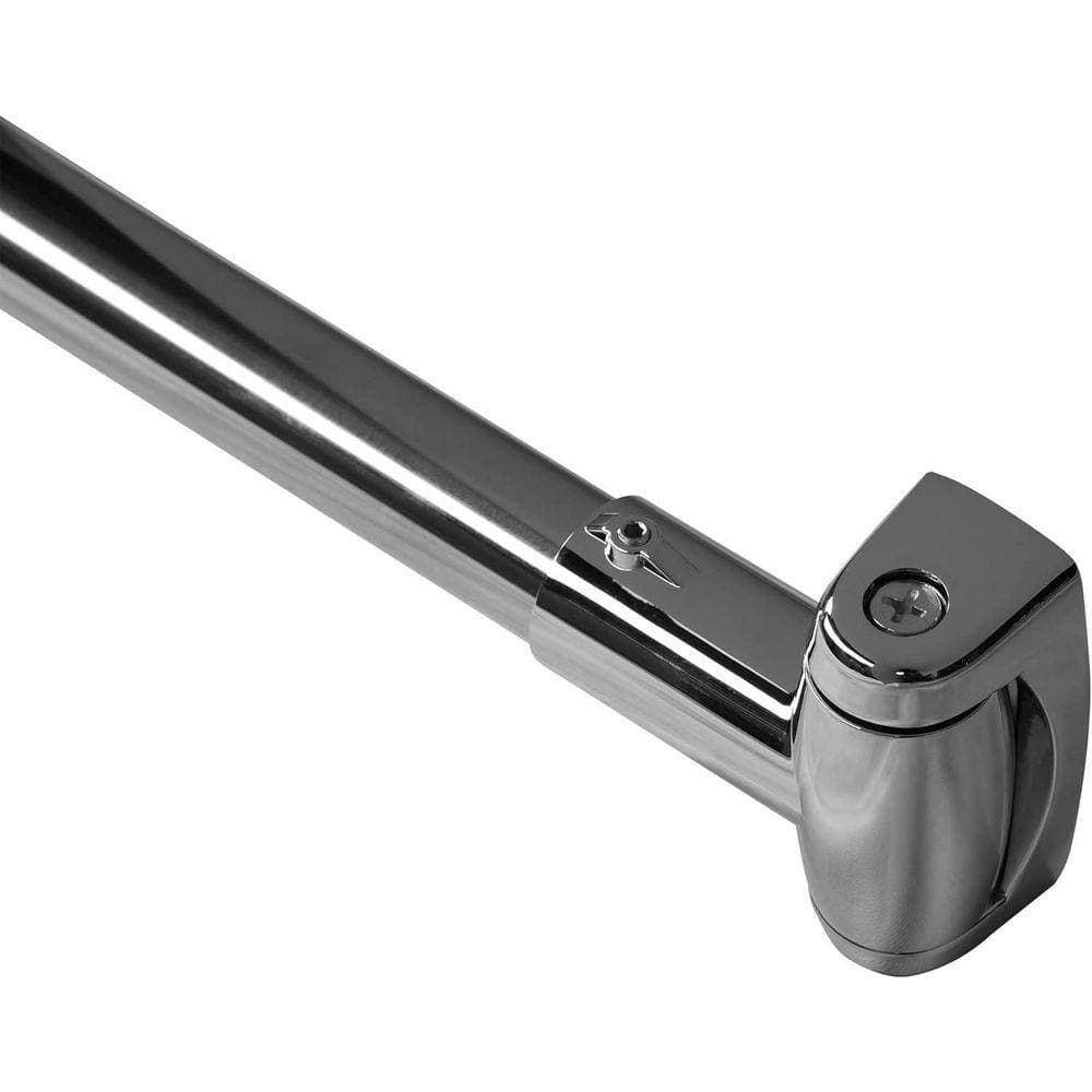 JFVKAF 39.50 in. L x 2.50 in. W Expandable Aluminum Curved Shower Curtain Rod Telescoping Wall Mounted Silver (2)