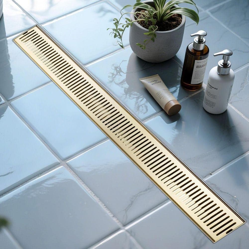AVITAS 24 in. Stainless Steel Linear Shower Drain with Strainer in Brushed Gold (2)