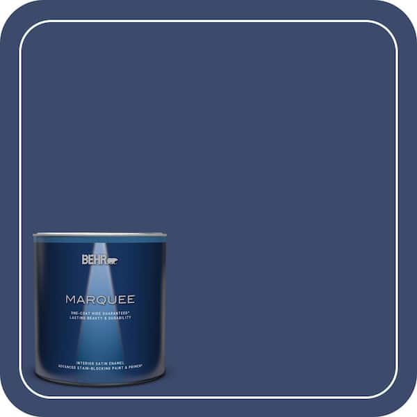 BEHR MARQUEE 1 qt. #S-H-610 Mountain Blueberry Satin Enamel Interior Paint & Primer (2)