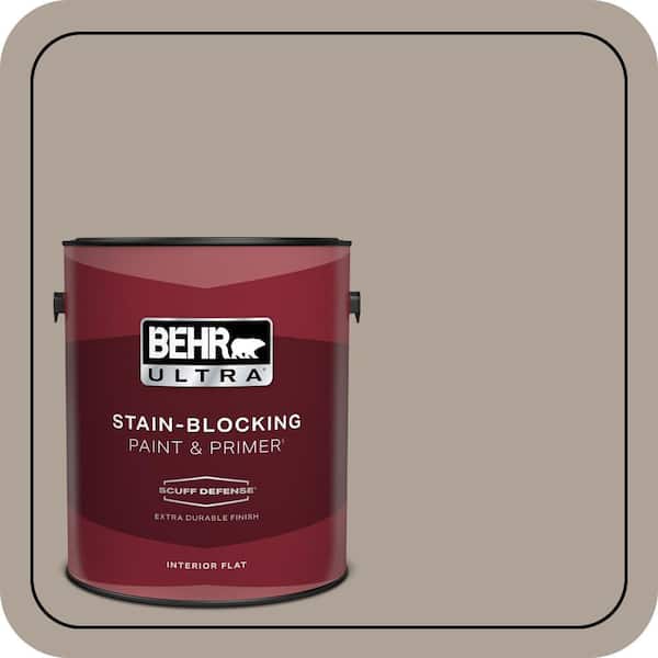 BEHR ULTRA 1 gal. #MQ2-56 Abbey Stone Extra Durable Flat Interior Paint & Primer (2)