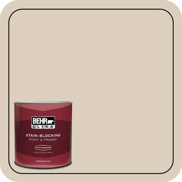 BEHR ULTRA 1 qt. #OR-W07 Spanish Sand Extra Durable Flat Interior Paint & Primer (2)