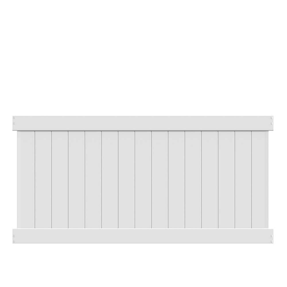 Barrette Outdoor Living Bryce 4 ft. H x 8 ft. W White Vinyl Fence Panel (Unassembled)