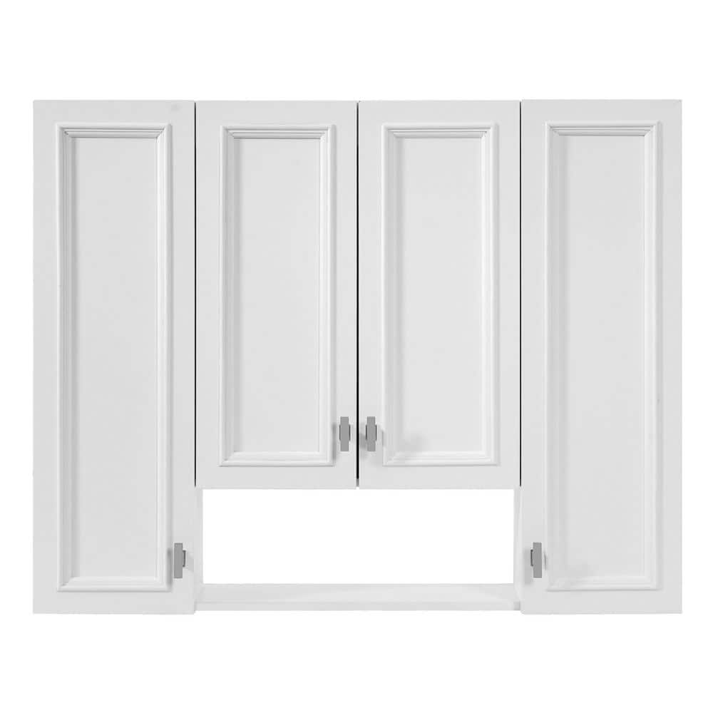 Boosicavelly 36 in. W x 7 in. D x 29 in. H White Linen Cabinet with 5-Adjustable Shelves (1)
