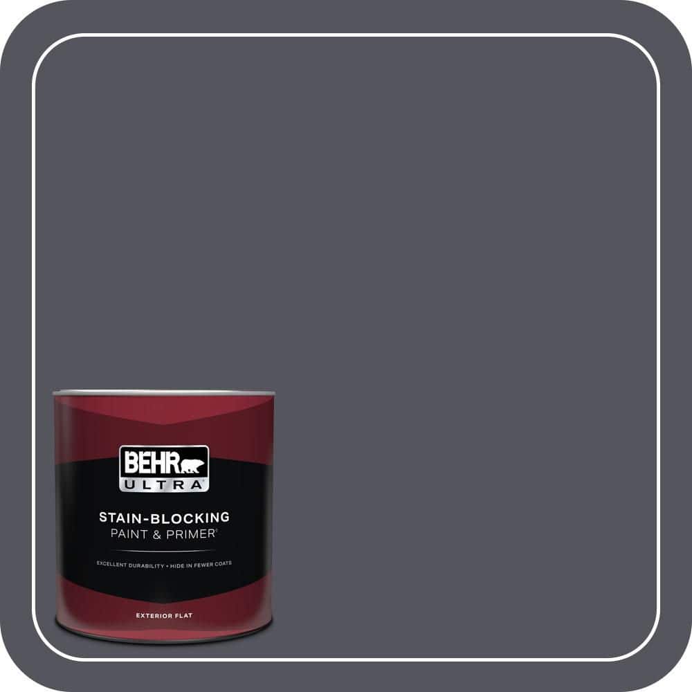 BEHR ULTRA 1 qt. #N540-7 Coal Mine Flat Exterior Paint & Primer