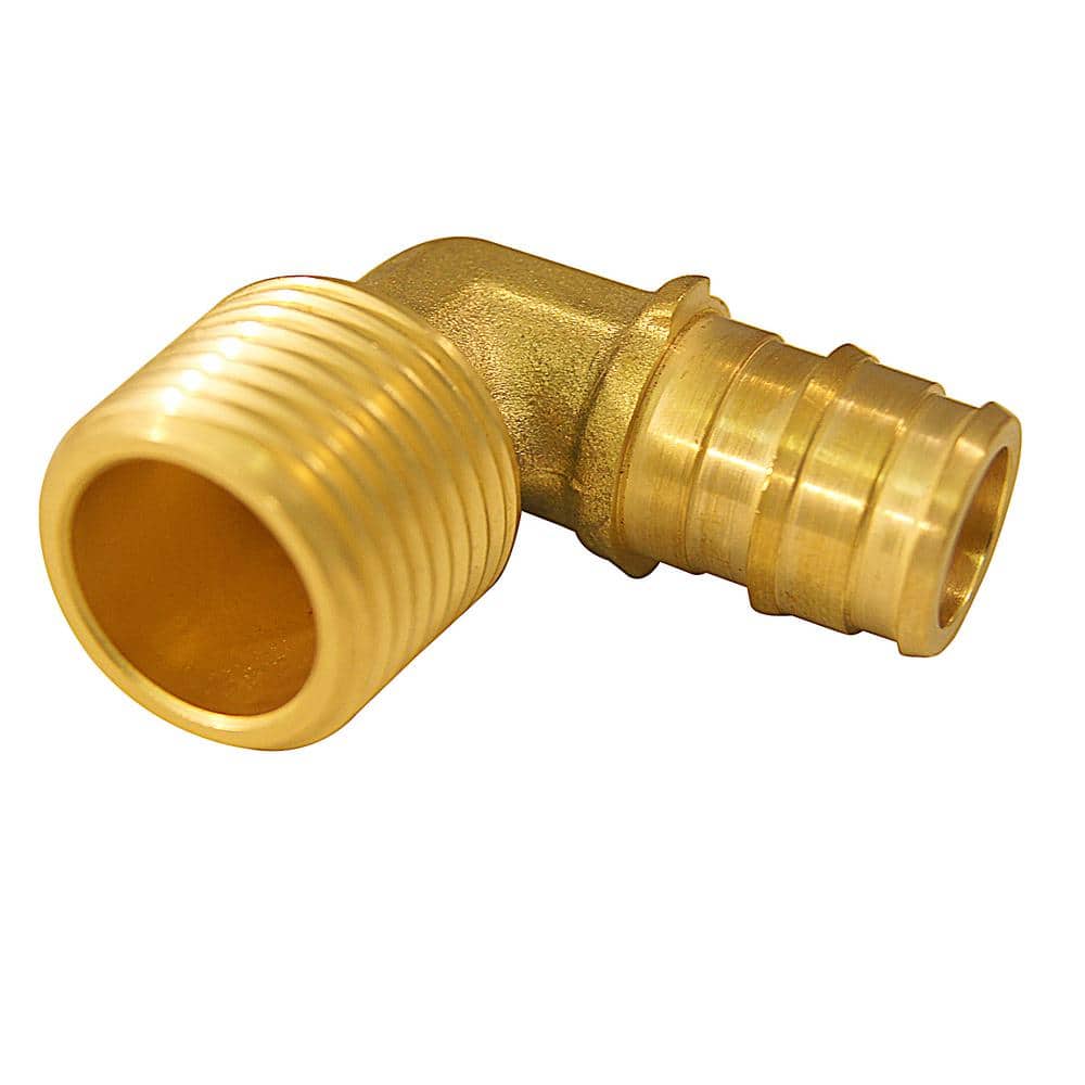 Apollo 1/2 in. x 1/2 in. MNPT PEX-A Barb Brass 90-Degree Male Elbow Fitting (3)